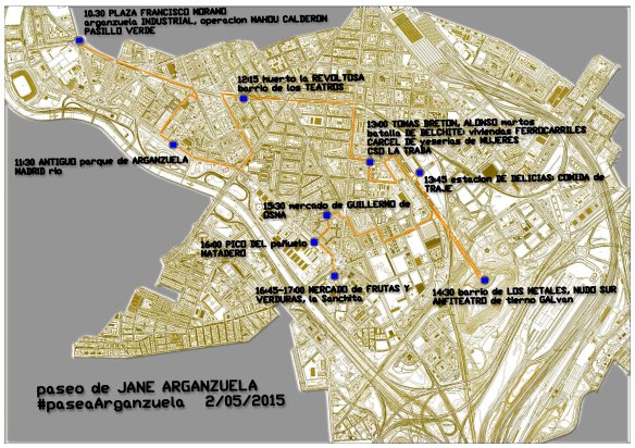 Mapa recorrido Paseo de jane Arganzuela